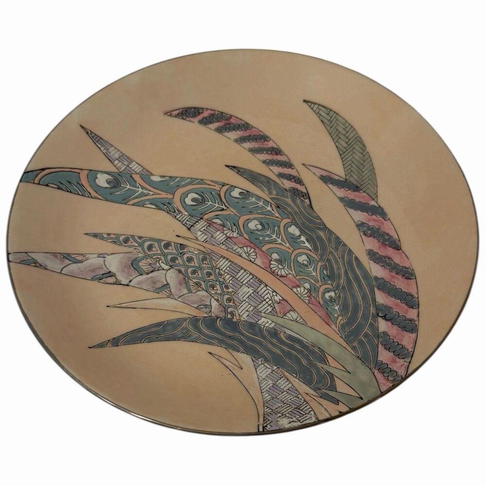 Boho Botanical 10in Decorative Wall Plate Ceramic Art Wall Hanging Earthy Decor